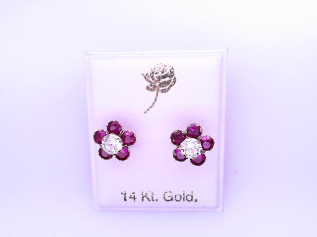 14 KARAT STUD EARRINGS WEIGHT: 0.7G : 5MM CZ CLEAR