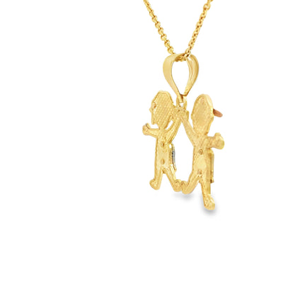 PENDANT 14K 2.6G BOY N GIRL BOY GIRL 3TONE