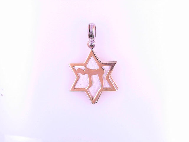 PENDANT 14K 4.5G STAR DAVID 2TONE OM 3 SLIDERS