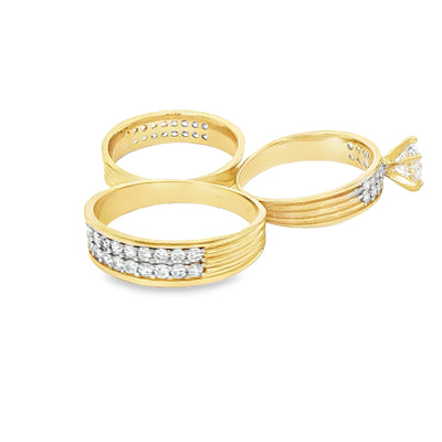 14 KARAT RING SIZE 7.5 WEIGHT: 2.8G : 4.8MM CZ 2 R