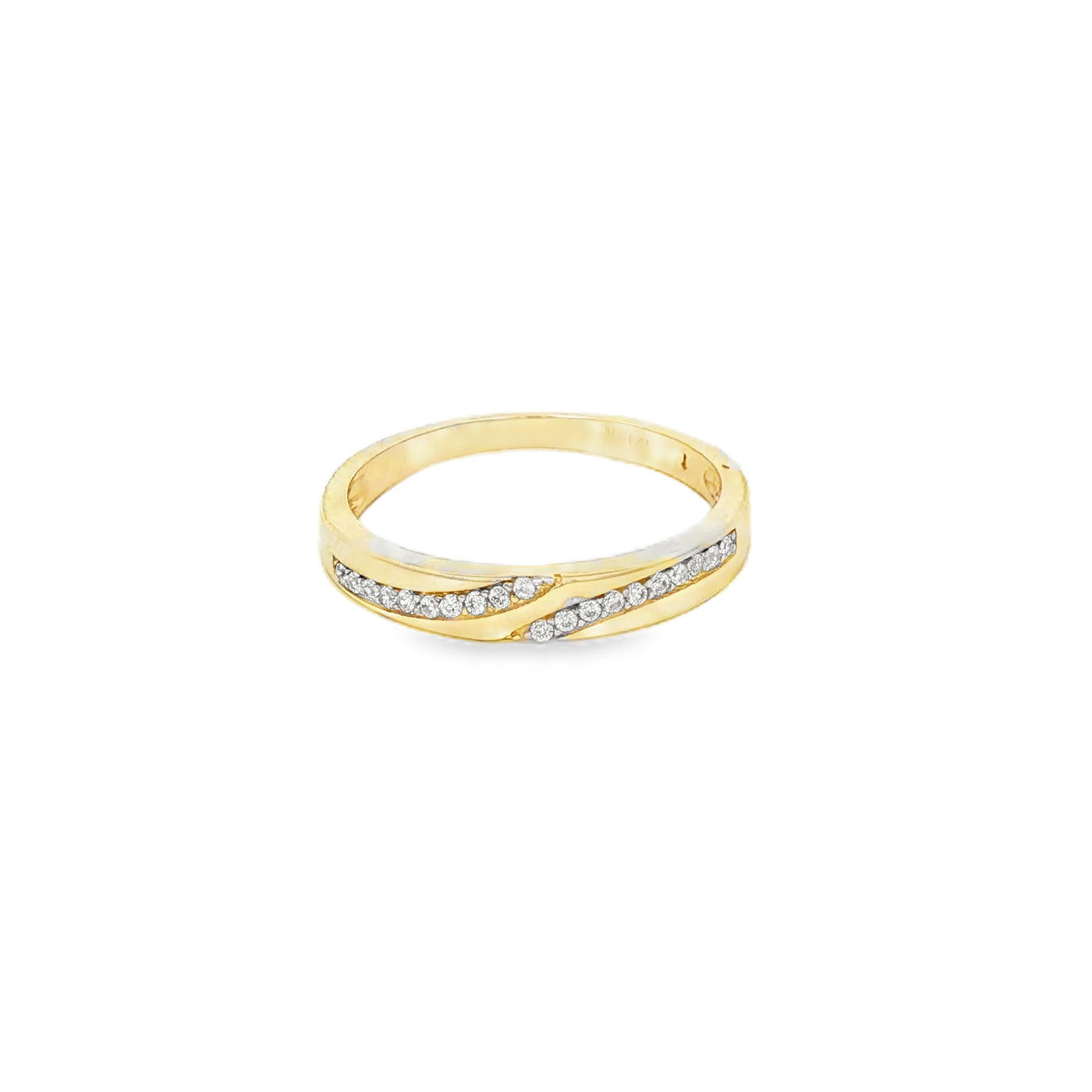 14 KARAT RING SIZE 6.75 WEIGHT: 2.0G : 2.8MM CZ HA