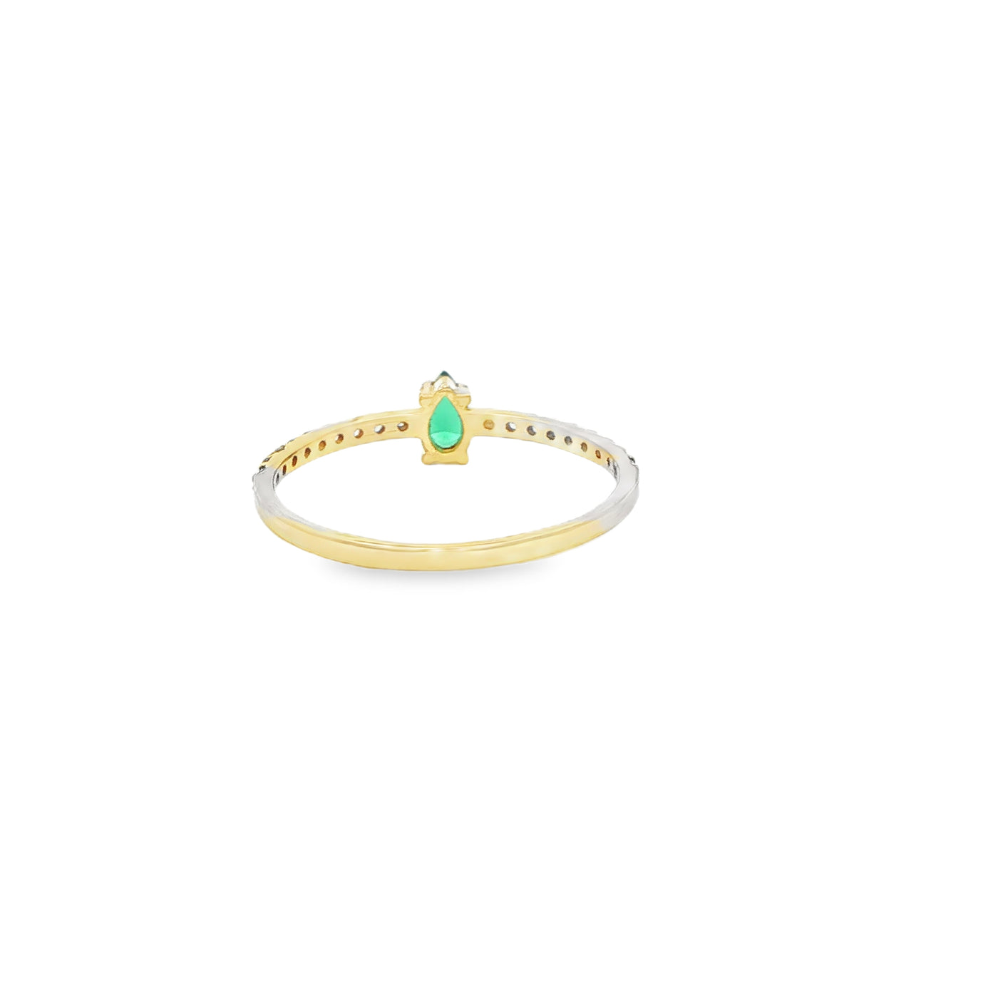 14 KARAT RING SIZE 8.25 WEIGHT: 1.1G : CZ GREEN PE