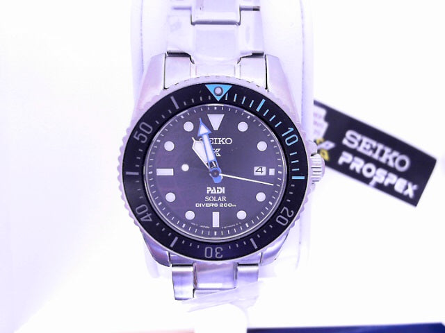 SEIKO SOLAR LIGHT BLUE HAND SNE575 PROSPEX STEEL