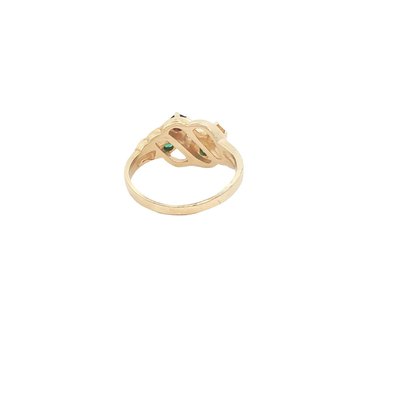 14 KARAT RING SIZE 3.75 WEIGHT: 2.3G : CZ GREEN PU