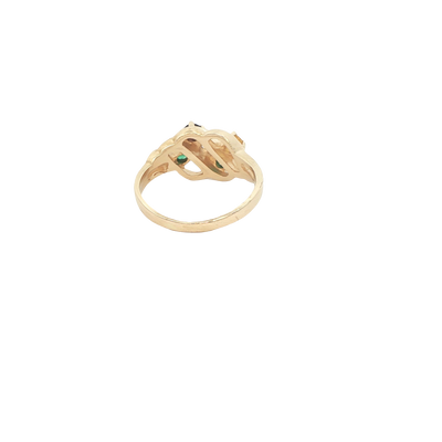 14 KARAT RING SIZE 3.75 WEIGHT: 2.3G : CZ GREEN PU