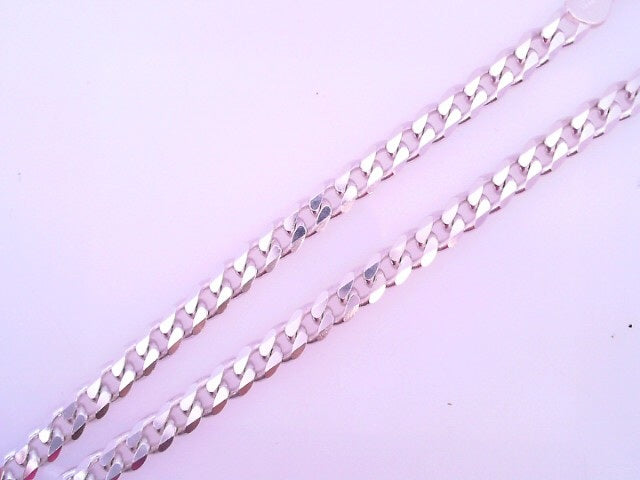 STERLING SILVER CUBAN ITALIAN CURB CHAIN LENGTH 26