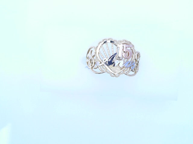 14KR 1.8G QUINCE FIFTEEN #7 DC 3TONE FILIGREE