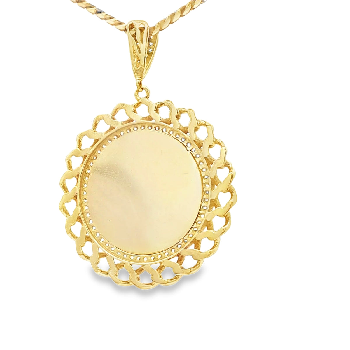 14 KARAT CHARM 
CZ ENGRAVEABLE ROUND