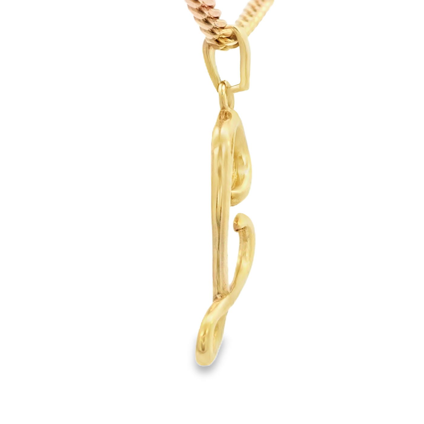 PENDANT 14K LETTER L SCRIPT POLISHED