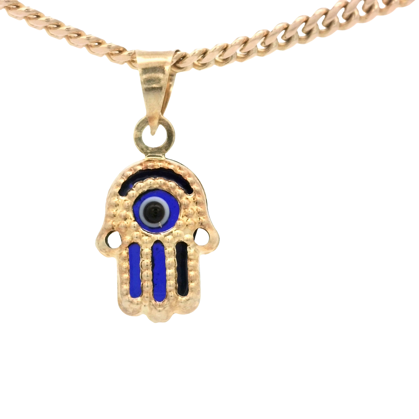 PENDANT 14K HANSMA EVIL BLUE MILIGRAIN