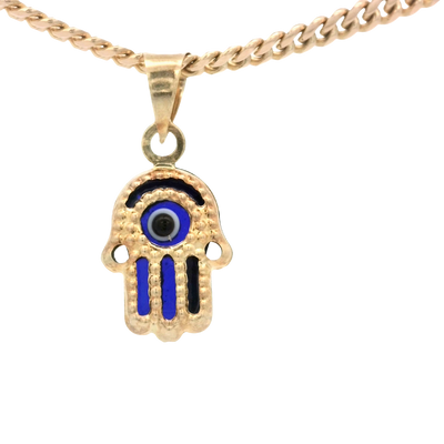 PENDANT 14K HANSMA EVIL BLUE MILIGRAIN