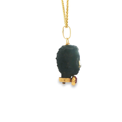 14K Azabache Head red stone