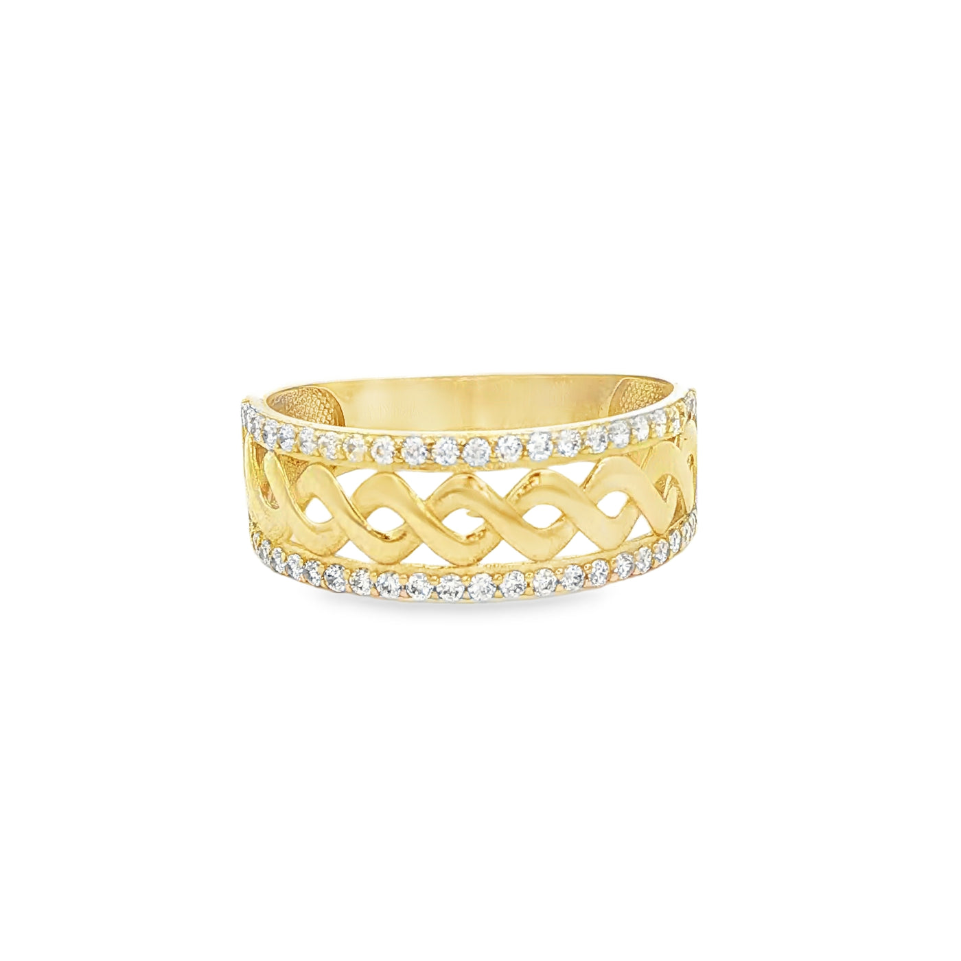 14 KARAT RING SIZE 10.75 WEIGHT: 3G : 7.6MM CZ MON
