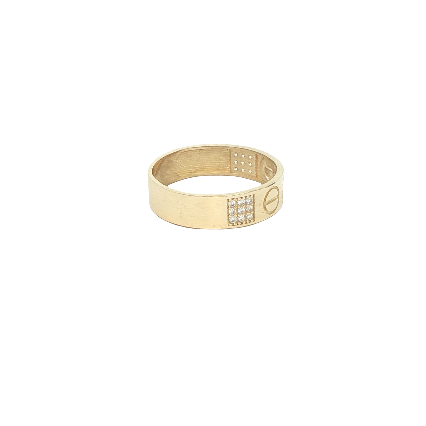 14 KARAT RING SIZE 7.5 WEIGHT: 2.2G : 4.7MM CZ SCR