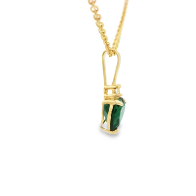 10 KARAT CHARM CZ GREEN HEART SPADE
