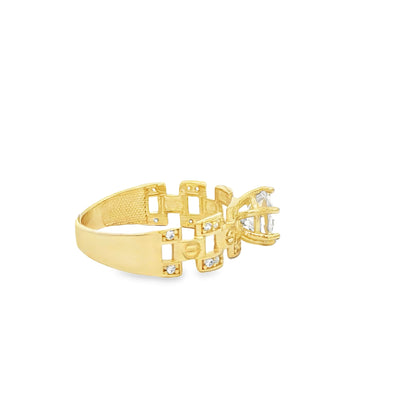 14 KARAT RING SIZE 7.25 WEIGHT: 2.6G : 5.9MM CZ SO