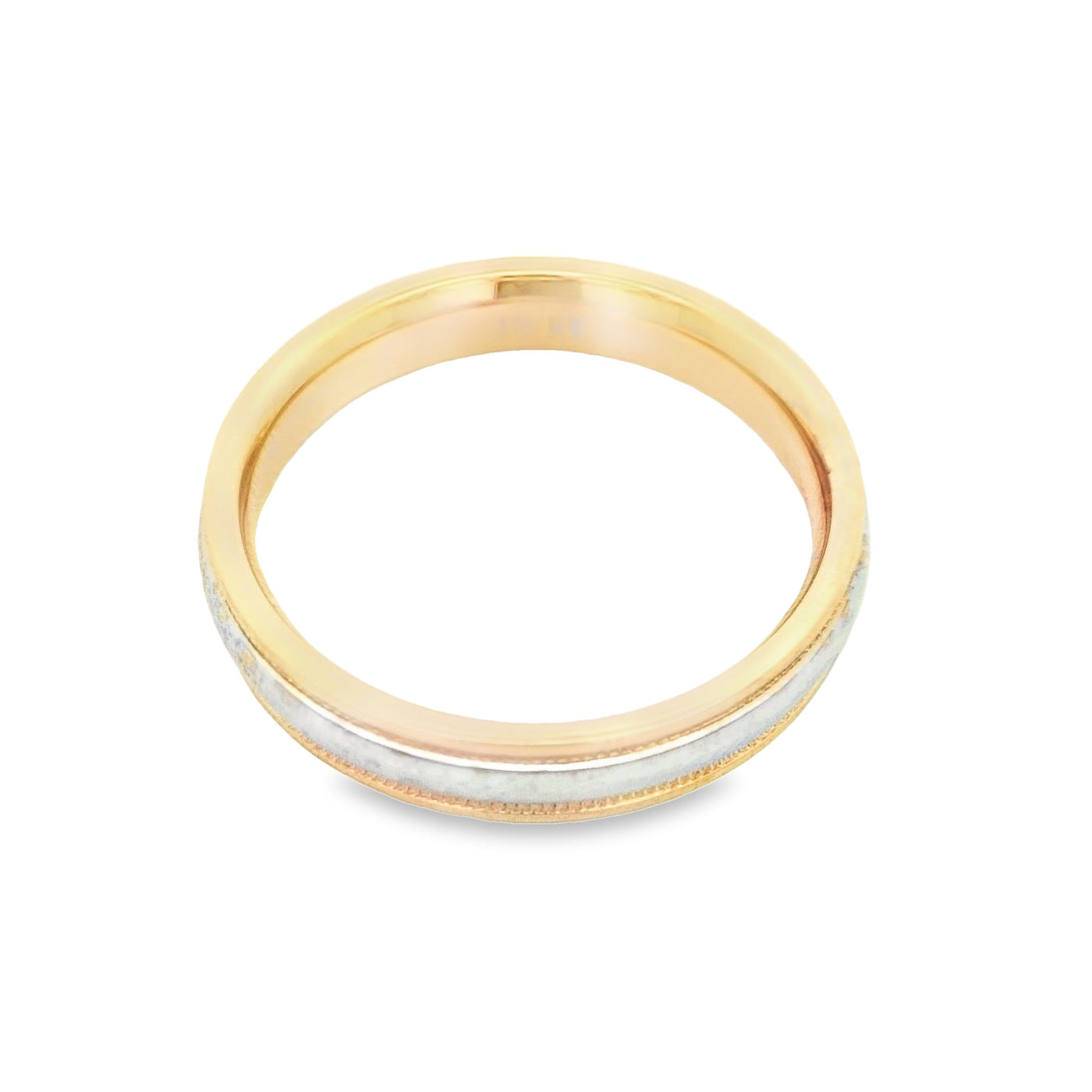 14KR Band Two-Tone Miligrain Ring