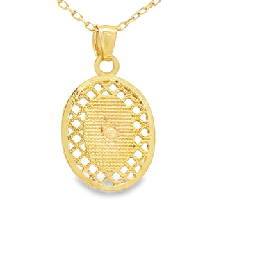 14 KARAT CHARM DC VIRGEN DE CARIDAD OVAL 2 TONE
