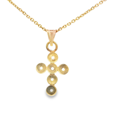 14K PENDENT CROSS CZ CROSS RND CIRCLES