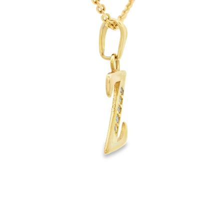 PENDANT 14K  CZ LETTER Z