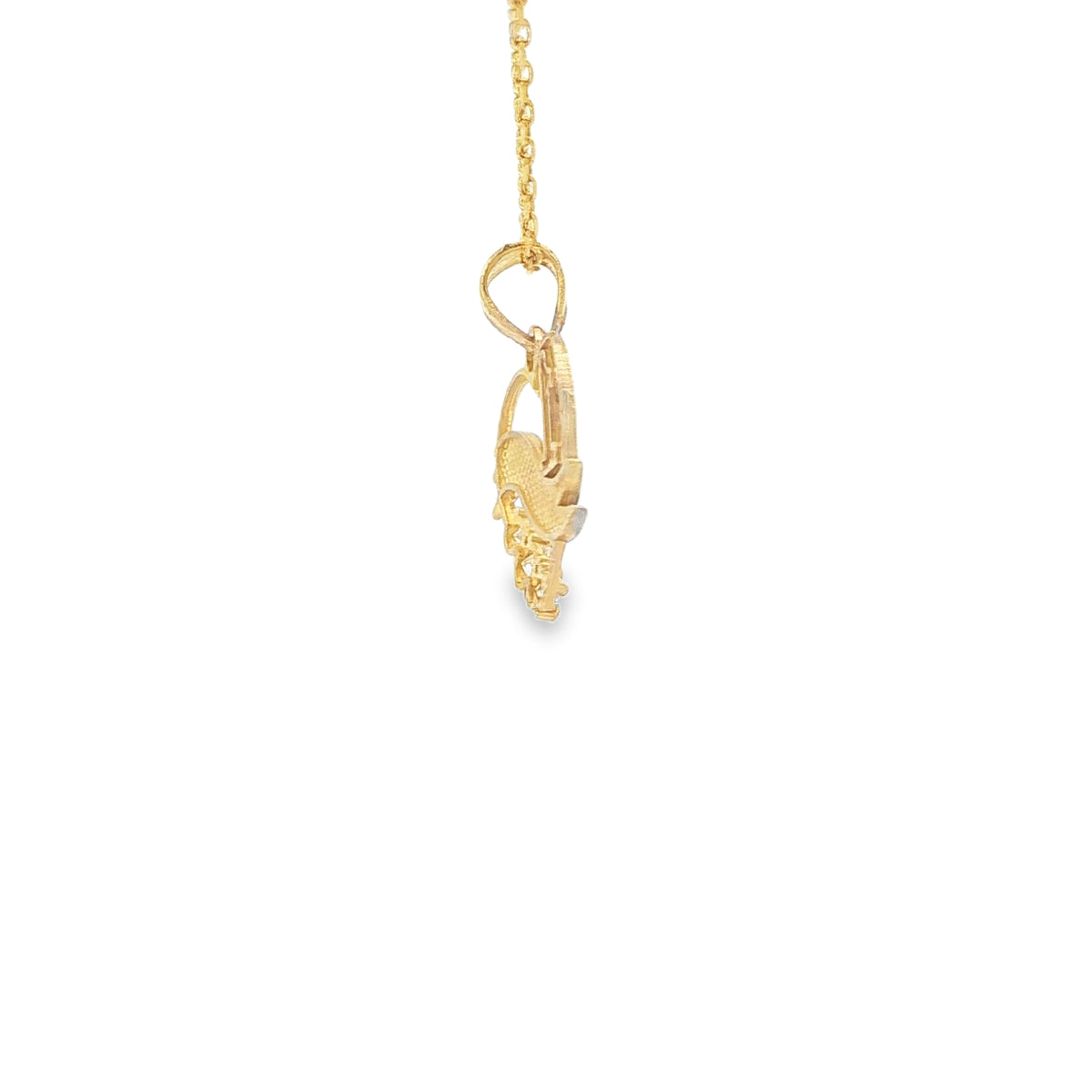 PENDANT 14K Grandma #1 CzHeart 2TONE
