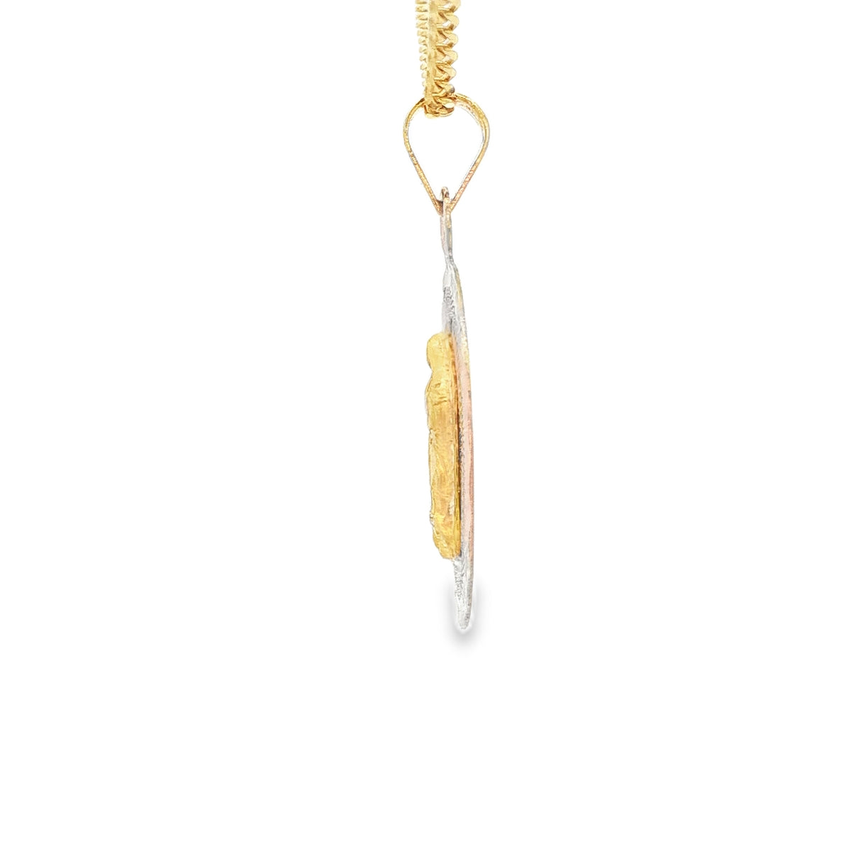 14K PENDENT  2.9G  GUADALUPE  GUADALUPE DC  3TONE