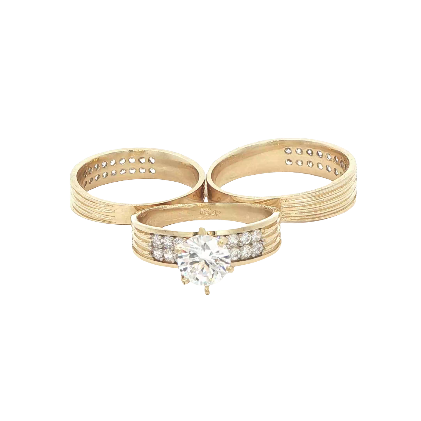 14 KARAT RING SIZE 10 WEIGHT: 3.9G : 5.7MM CZ 2 RO