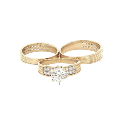 14 KARAT RING SIZE 10 WEIGHT: 3.9G : 5.7MM CZ 2 RO