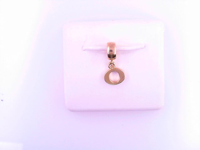 PENDANT 14K O Letter TINY 0.9g BailRing