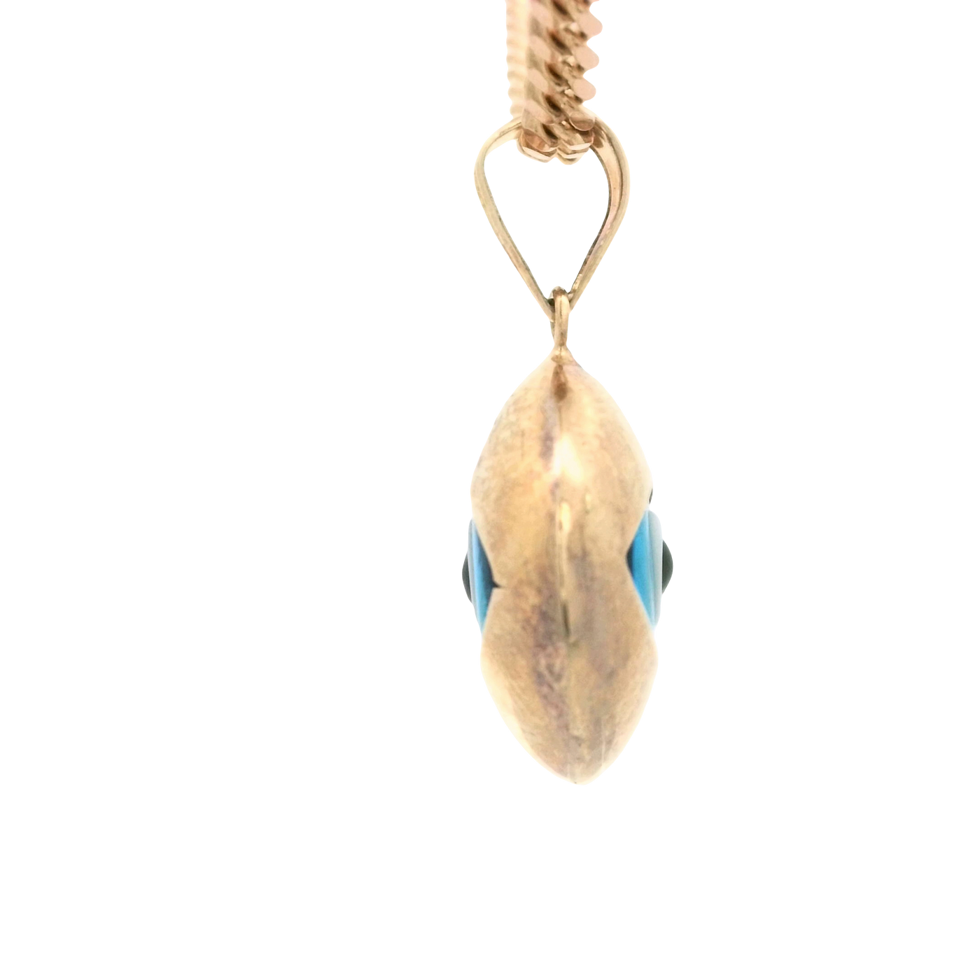 PENDANT 14K EVIL EYE BLUE OVAL POLISHED