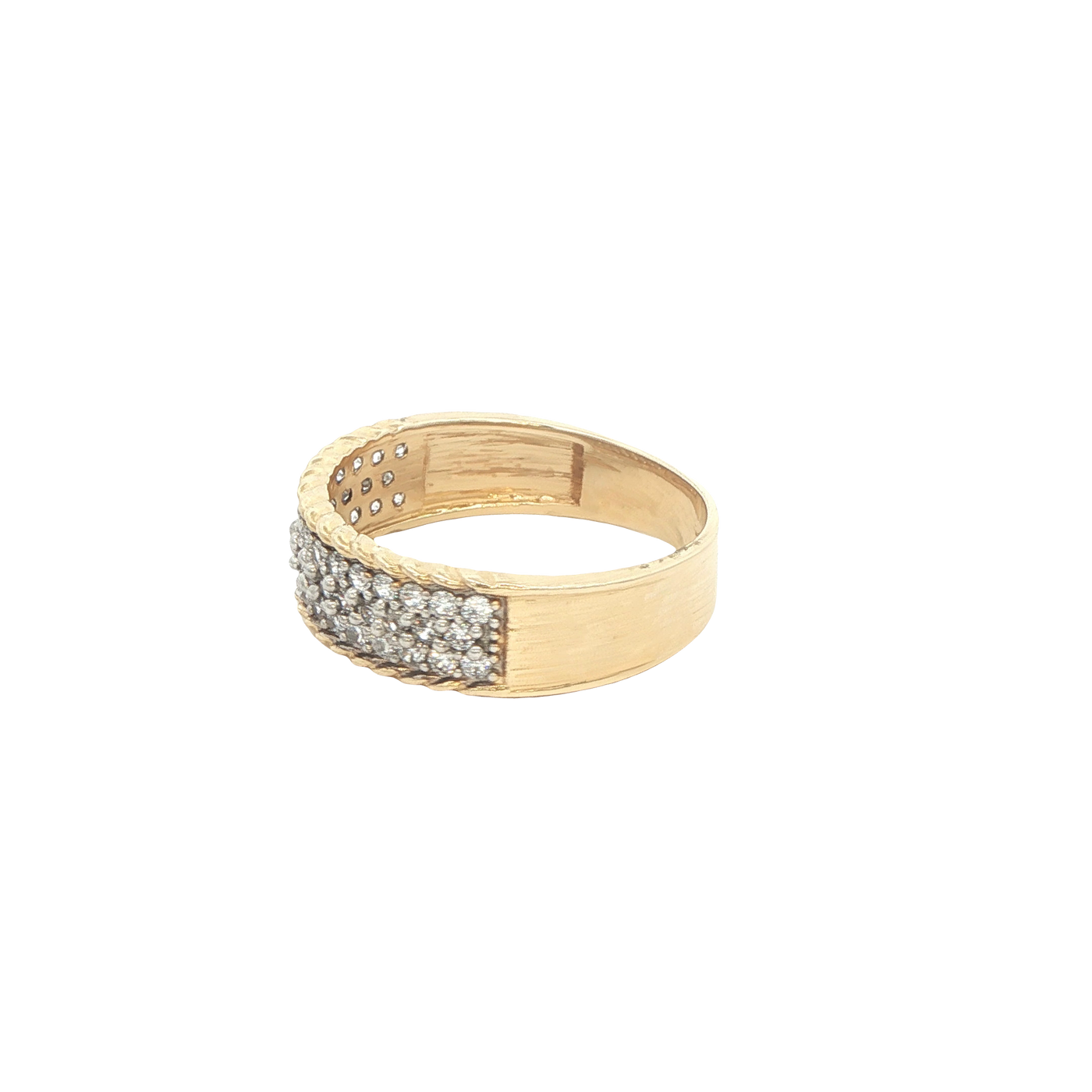 14 KARAT RING SIZE 10 WEIGHT: 4.3G : 6.4MM CZ ROPE