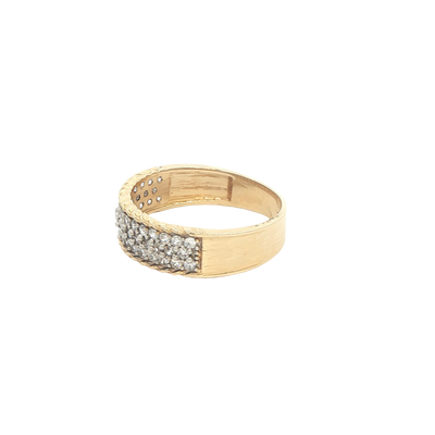 14 KARAT RING SIZE 10 WEIGHT: 4.3G : 6.4MM CZ ROPE