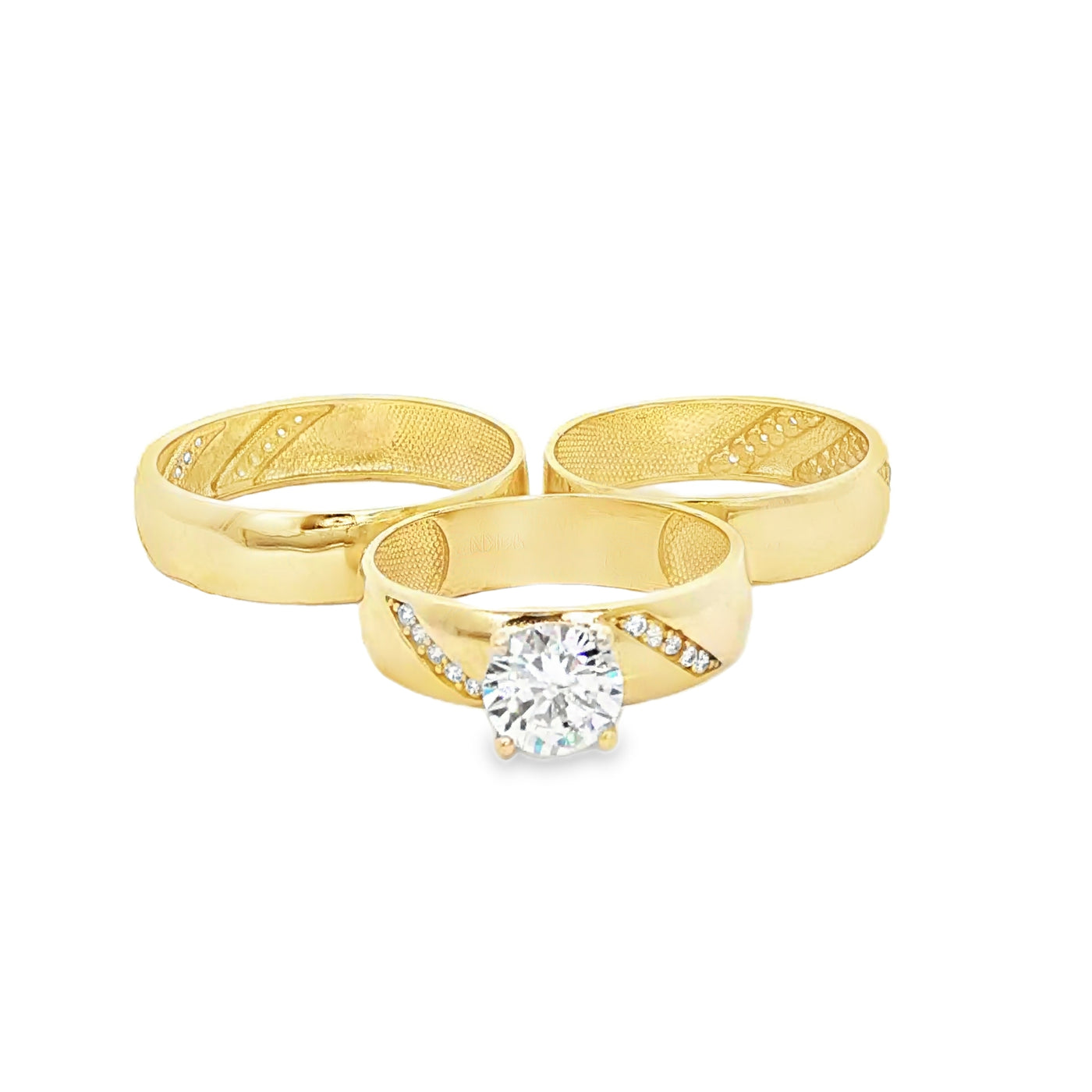 14 KARAT RING SIZE 10.25 WEIGHT: 2.6G : 5MM CZ 3 S