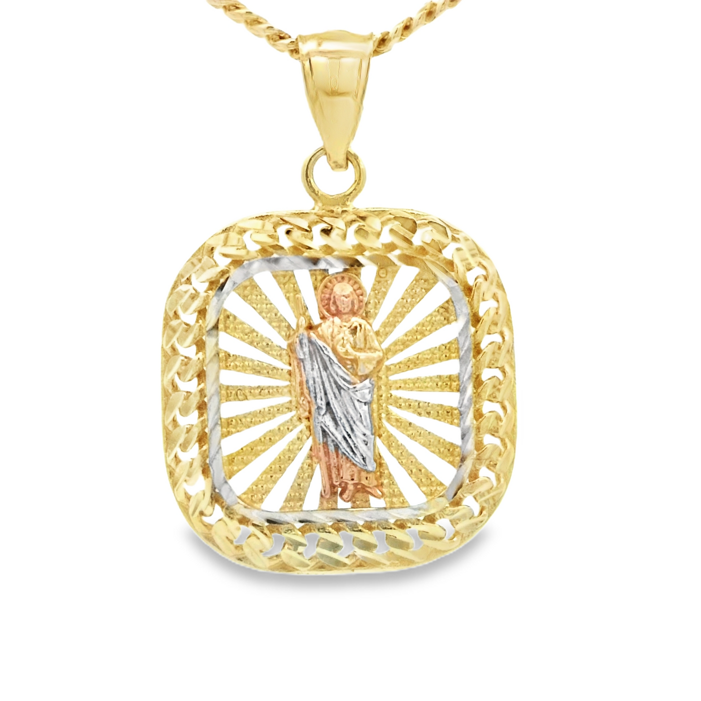 14K  PENDENT  4.1G SAINT ST JUDE DC CUBAN ITAL BOR