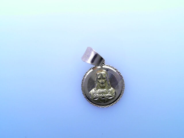 PENDANT 14K 1.2G JESUS DC ROUND 3TONE