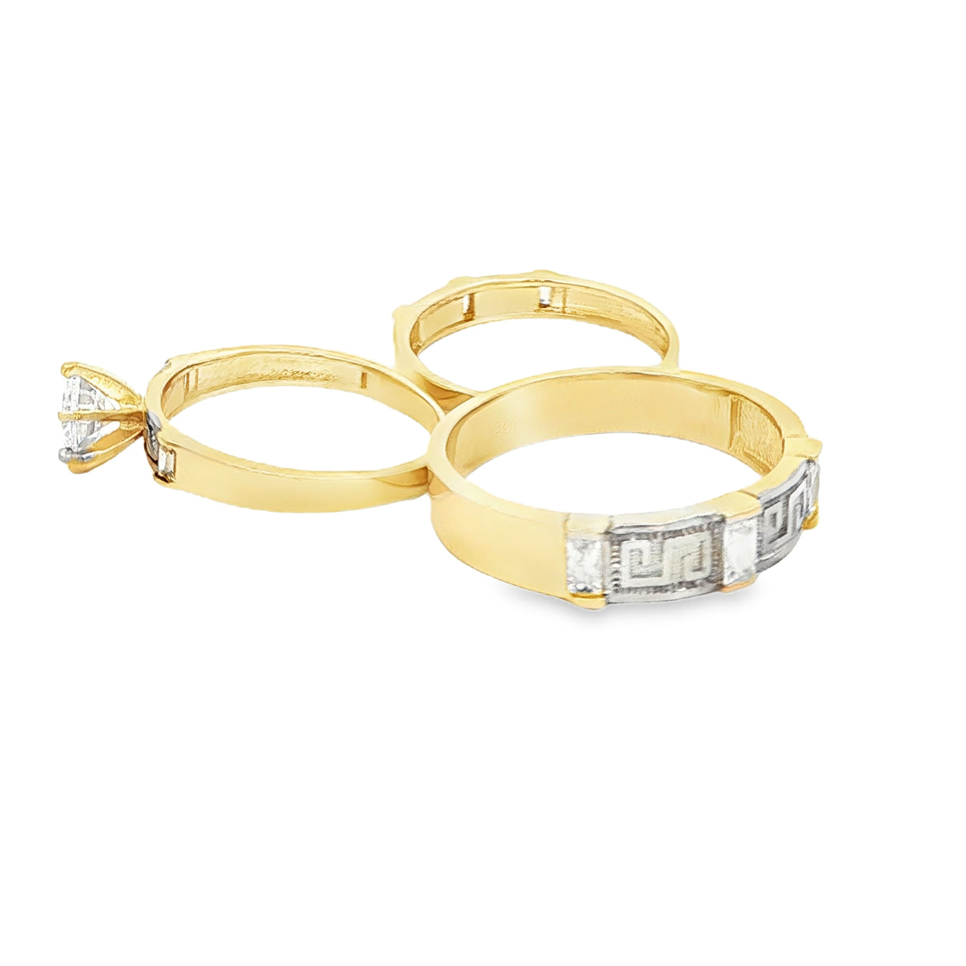 14 KARAT RING SIZE 10 WEIGHT: 4.5G : 5.1MM CZ  GRE