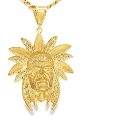 PENDANT 14KP 9.9G Indian Cz Leafs