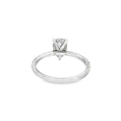 14KR Pear Hidden Halo Solitare Engagement Ring