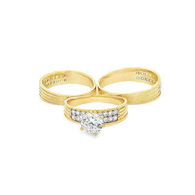 14 KARAT RING SIZE 10 WEIGHT: 3.6G : 5.7MM CZ 2 RO