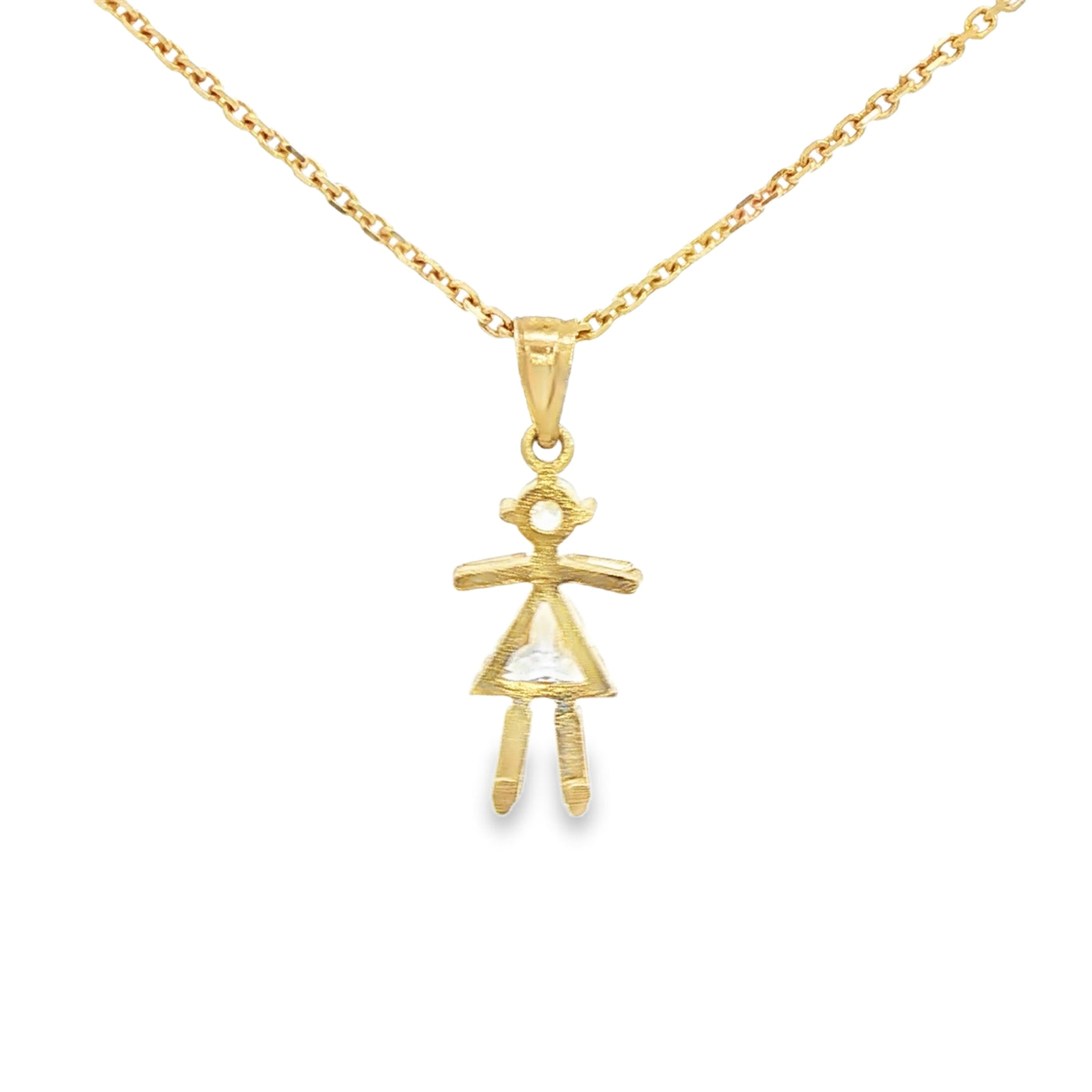 PENDANT 14KP GIRL CZ GIRL