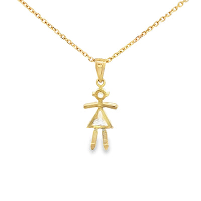 PENDANT 14KP GIRL CZ GIRL