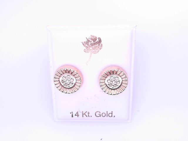 14 KARAT STUD EARRINGS WEIGHT: 0.8G : 5MM CZ CLEAR