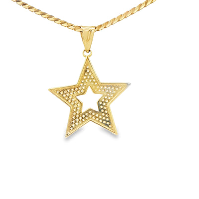 PENDANT 14K 2.6G STAR CZ STAR NEGATIVE CENTER