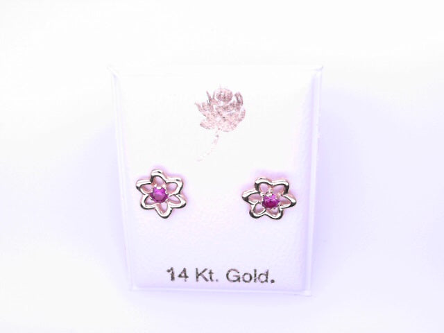 14 KARAT STUD EARRINGS WEIGHT: 0.8G : 5MM CZ CLEAR