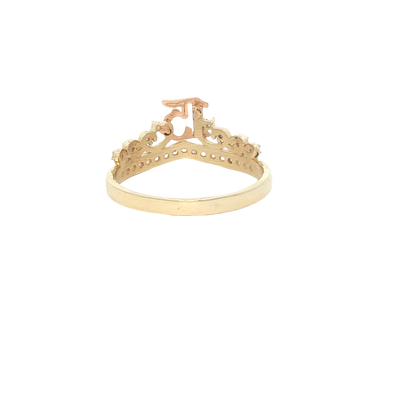 14 Karat Ring Size 8 Weight: 2.5g : cz quince rose