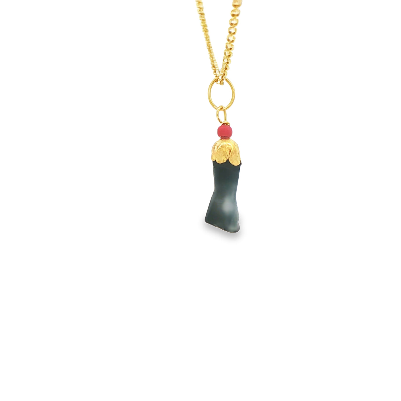 14K Azabache Hand Coral 12mm