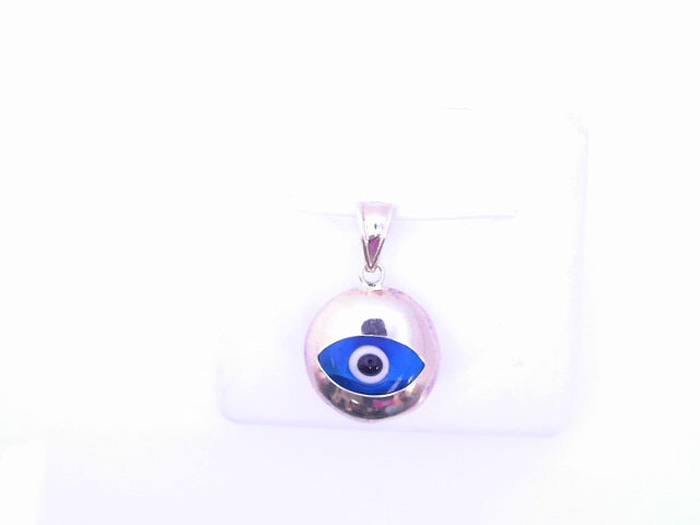 PENDANT 14K 1.8G EVIL EYE BLUE OVAL POLISHED