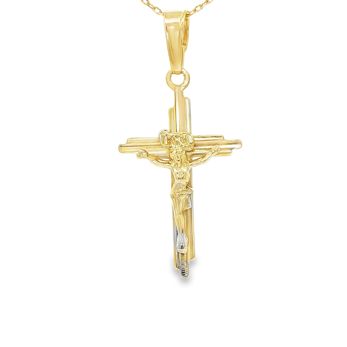 14 KARAT CHARM WEIGHT: 2.8G  CRUCIFIX CROSS ART DE