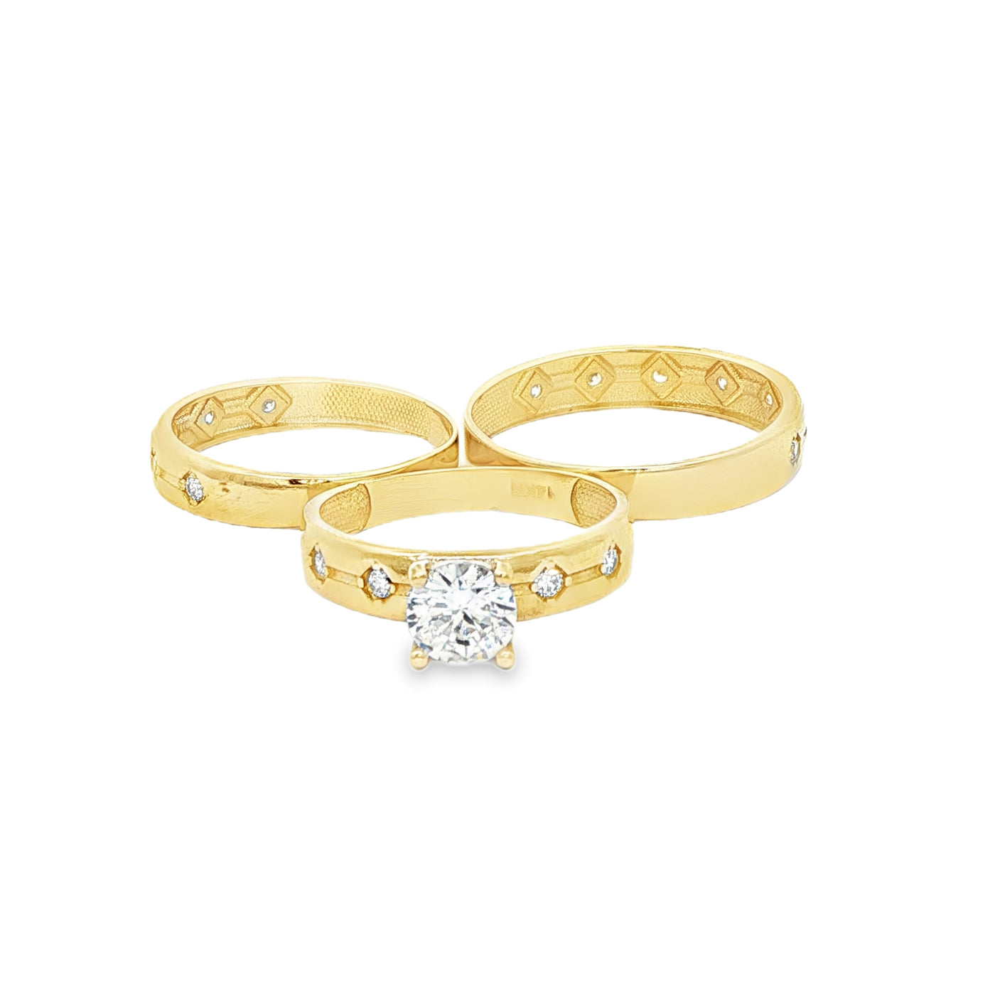 KARAT RING SIZE 7.5 WEIGHT: 1.5G : 3.4MM CZ 5 DOT
