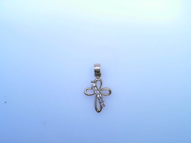 14K PENDENT  1.1G CROSS CZ CROSS